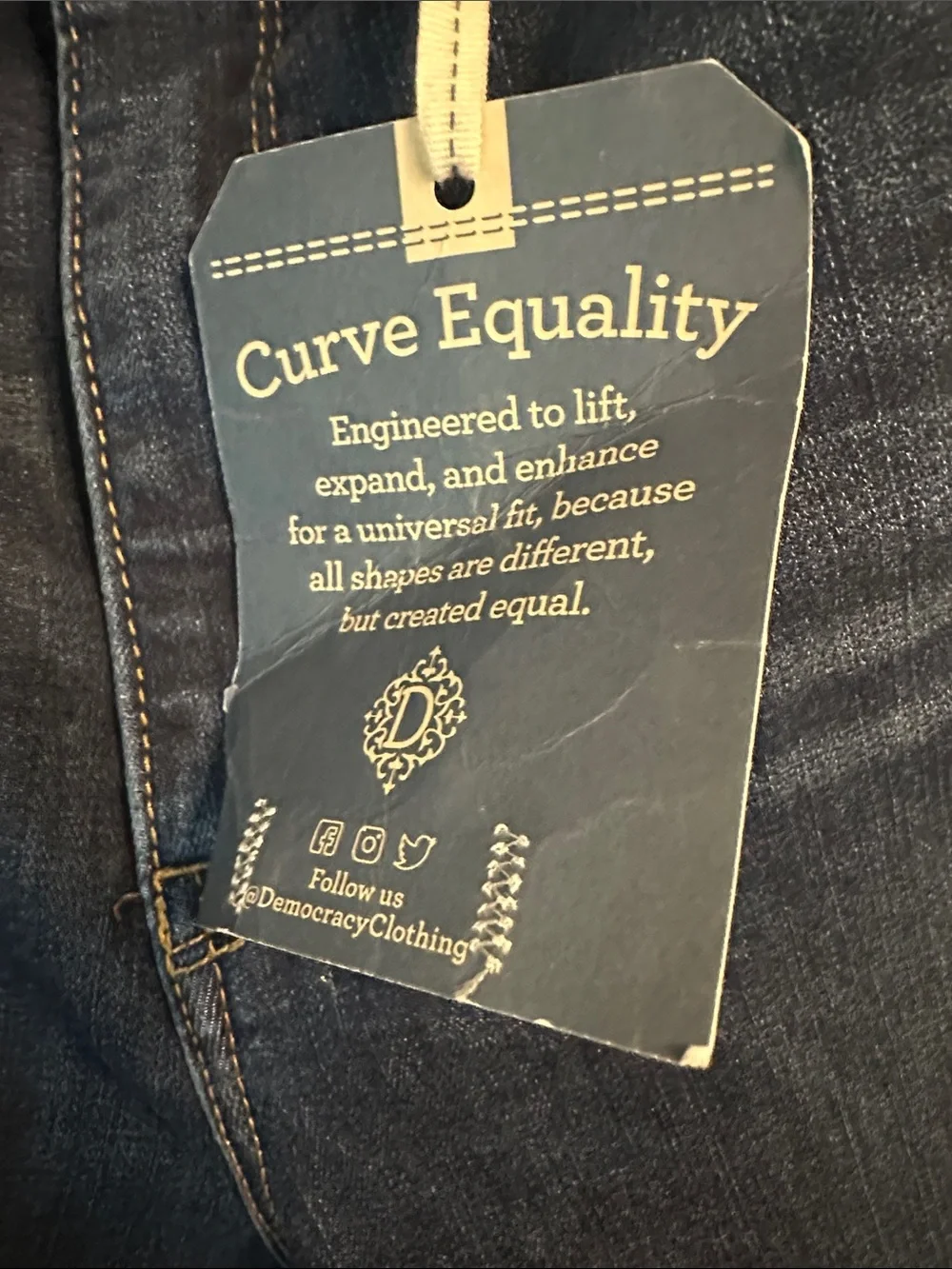 Democracy Dark Blue Wide Leg Jeans - Curve Equality - Picture 3 of 12